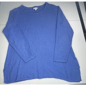Charter Club Womens Blue Long Sleeves Tunic Pullover Sweater Plus 2XL
